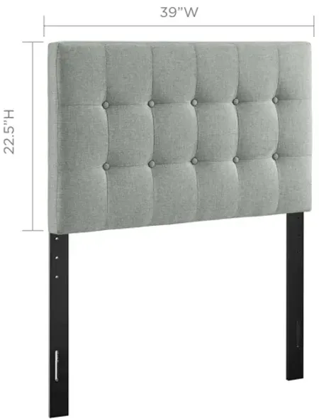 Emily Twin Upholstered Fabric Headboard in Grey