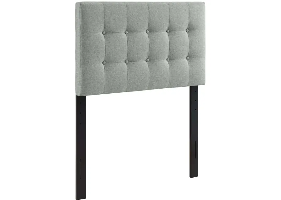 Emily Twin Upholstered Fabric Headboard in Grey