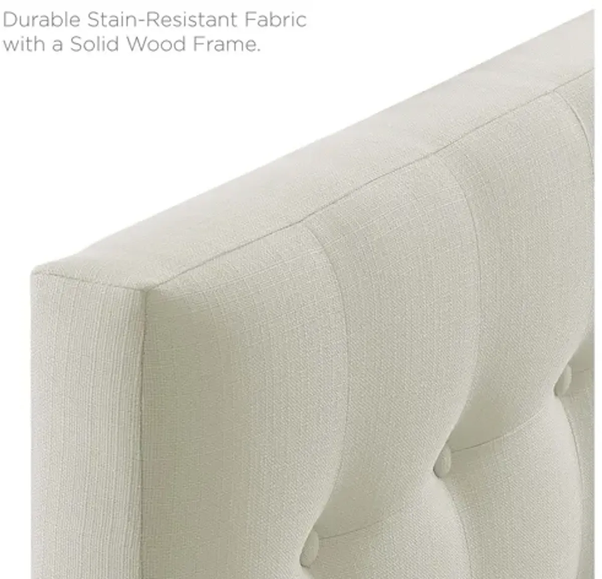 Emily Twin Upholstered Fabric Headboard in Ivory
