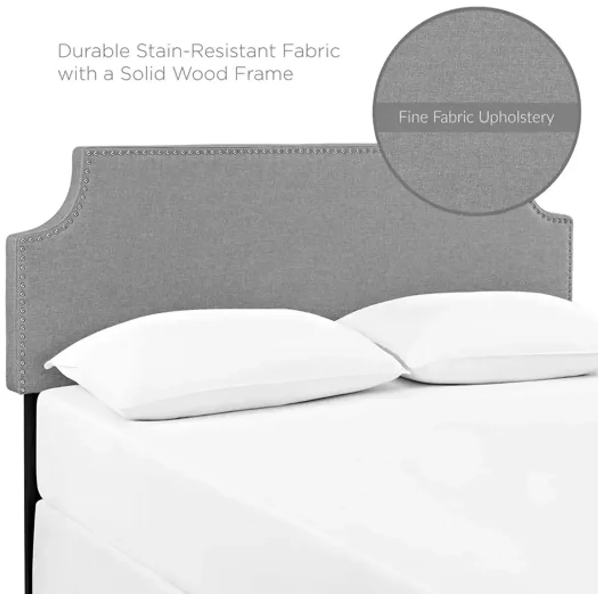 Laura King Upholstered Headboard in Grey