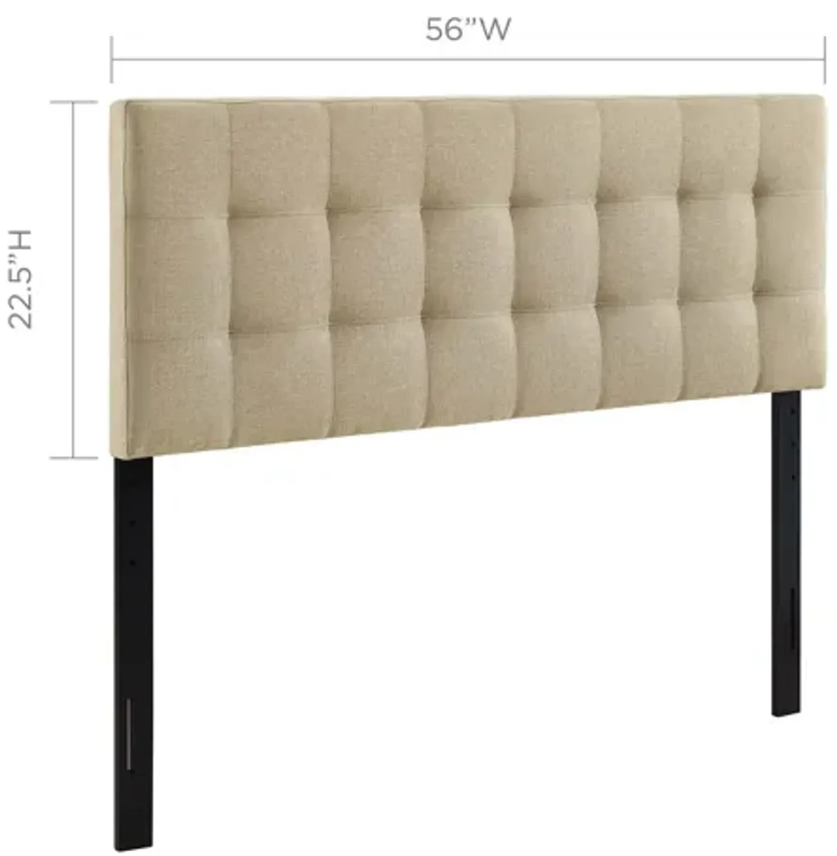 Lily Full Upholstered Fabric Headboard in Beige