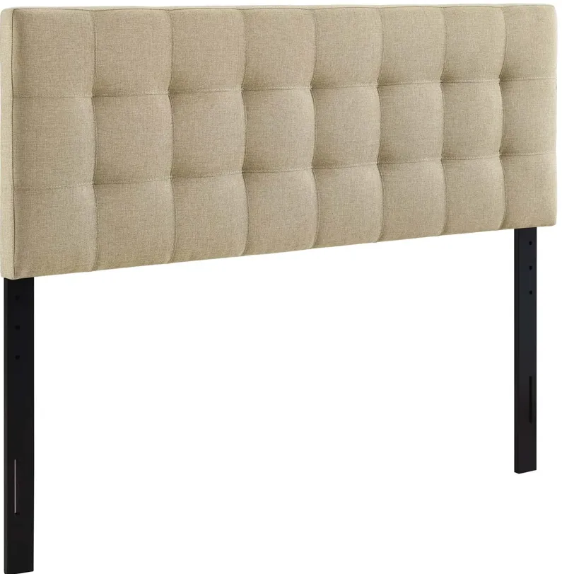 Lily Full Upholstered Fabric Headboard in Beige