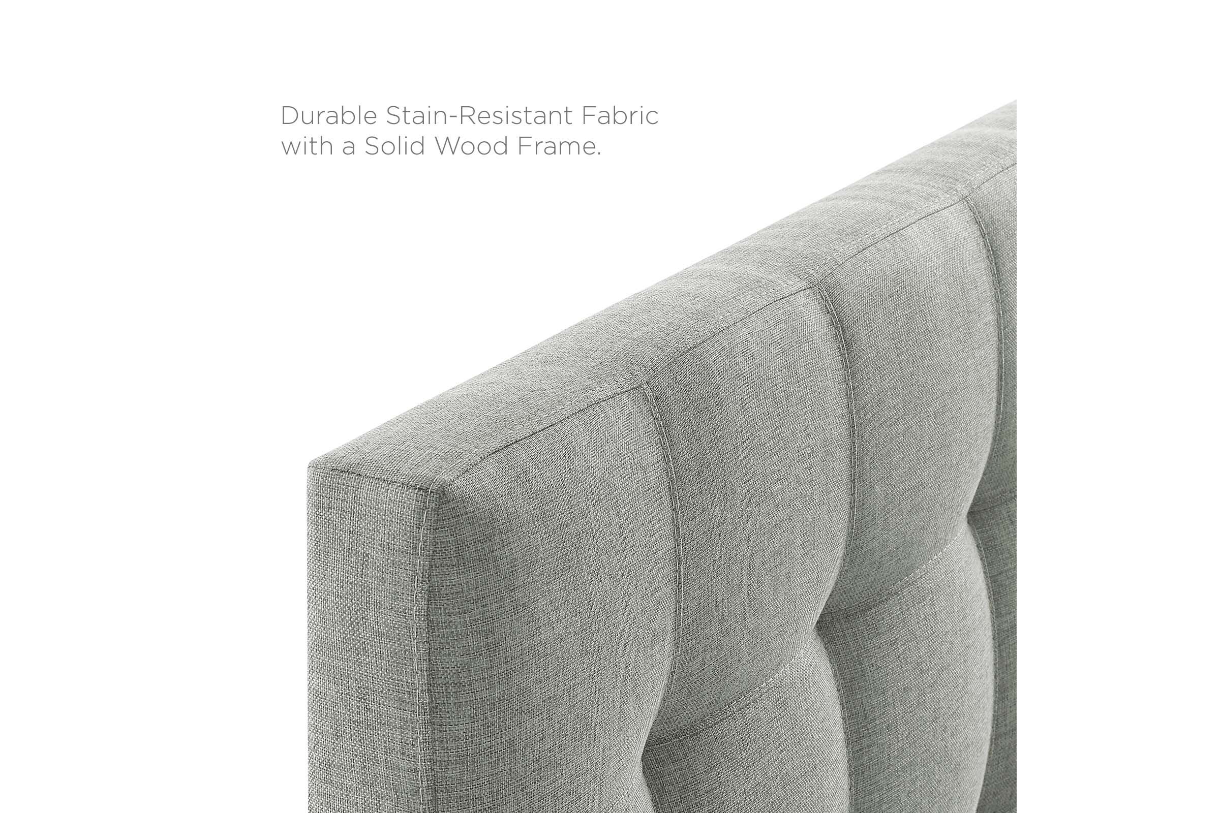 Lily Full Upholstered Fabric Headboard in Grey