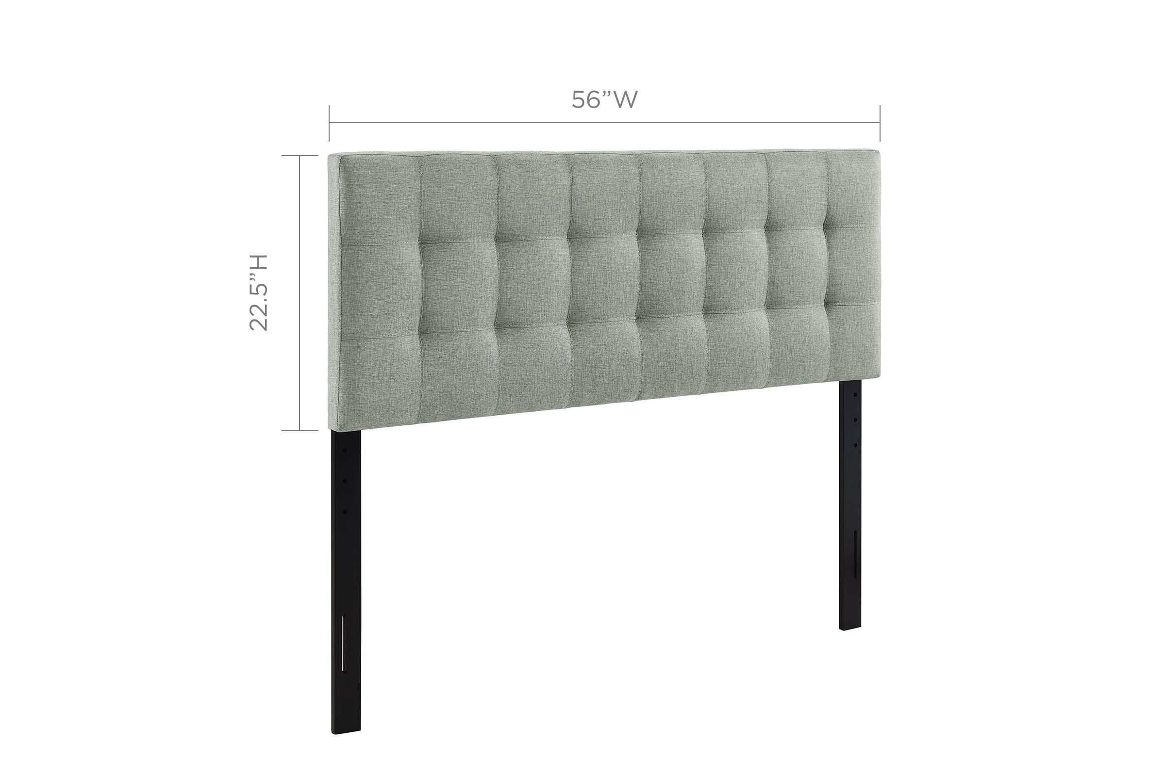 Lily Full Upholstered Fabric Headboard in Grey