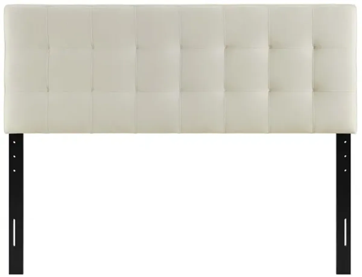 Lily Full Upholstered Fabric Headboard in Ivory