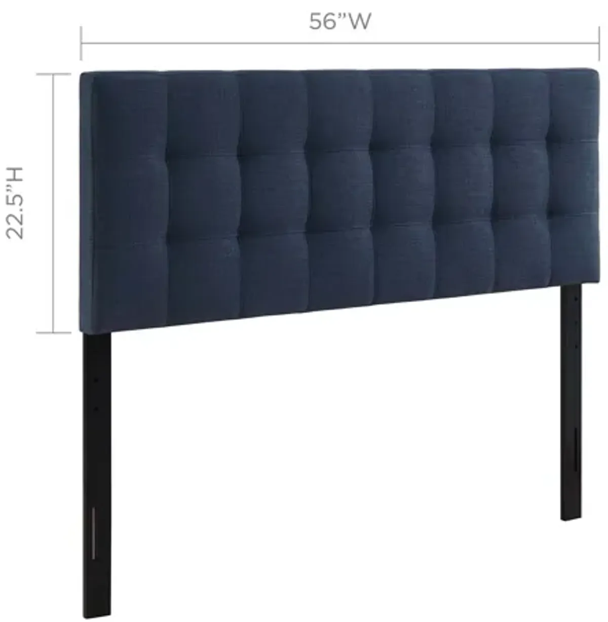 Lily Full Upholstered Fabric Headboard in Navy