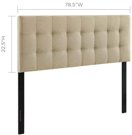 Lily King Upholstered Fabric Headboard in Beige