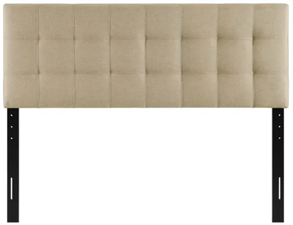 Lily King Upholstered Fabric Headboard in Beige