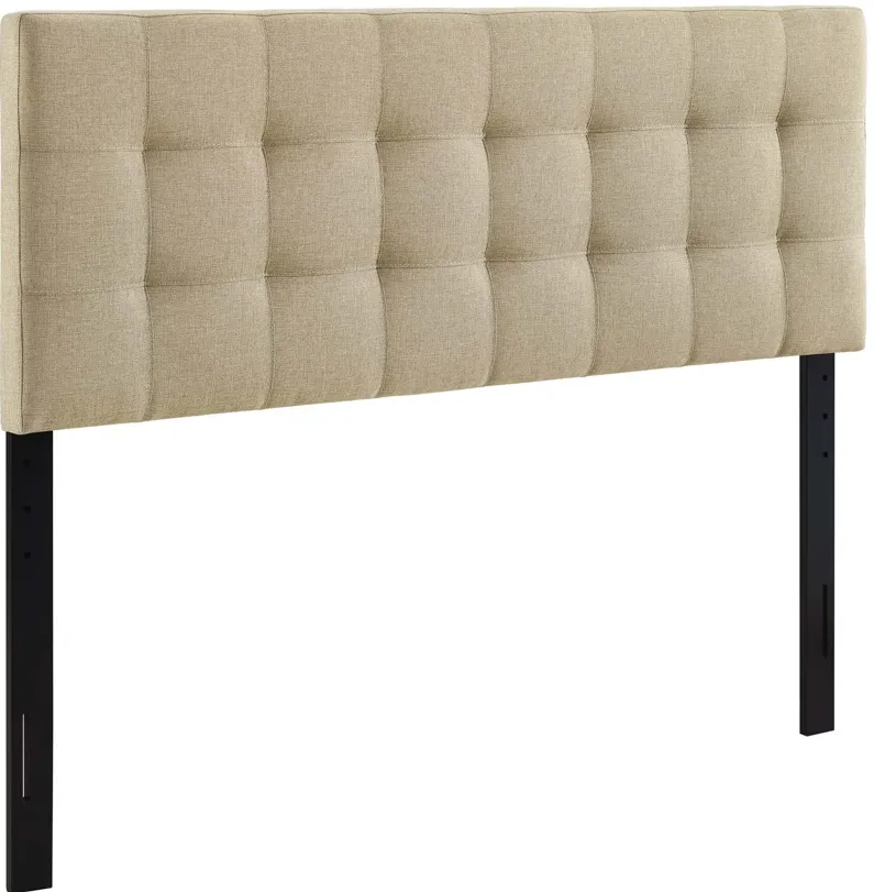 Lily King Upholstered Fabric Headboard in Beige