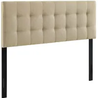 Lily Queen Upholstered Fabric Headboard in Beige