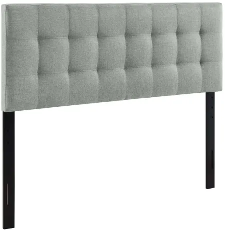 Lily Queen Upholstered Fabric Headboard in Grey