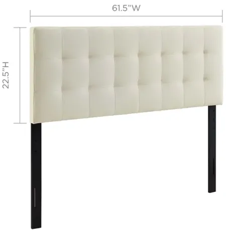 Lily Queen Upholstered Fabric Headboard in Ivory