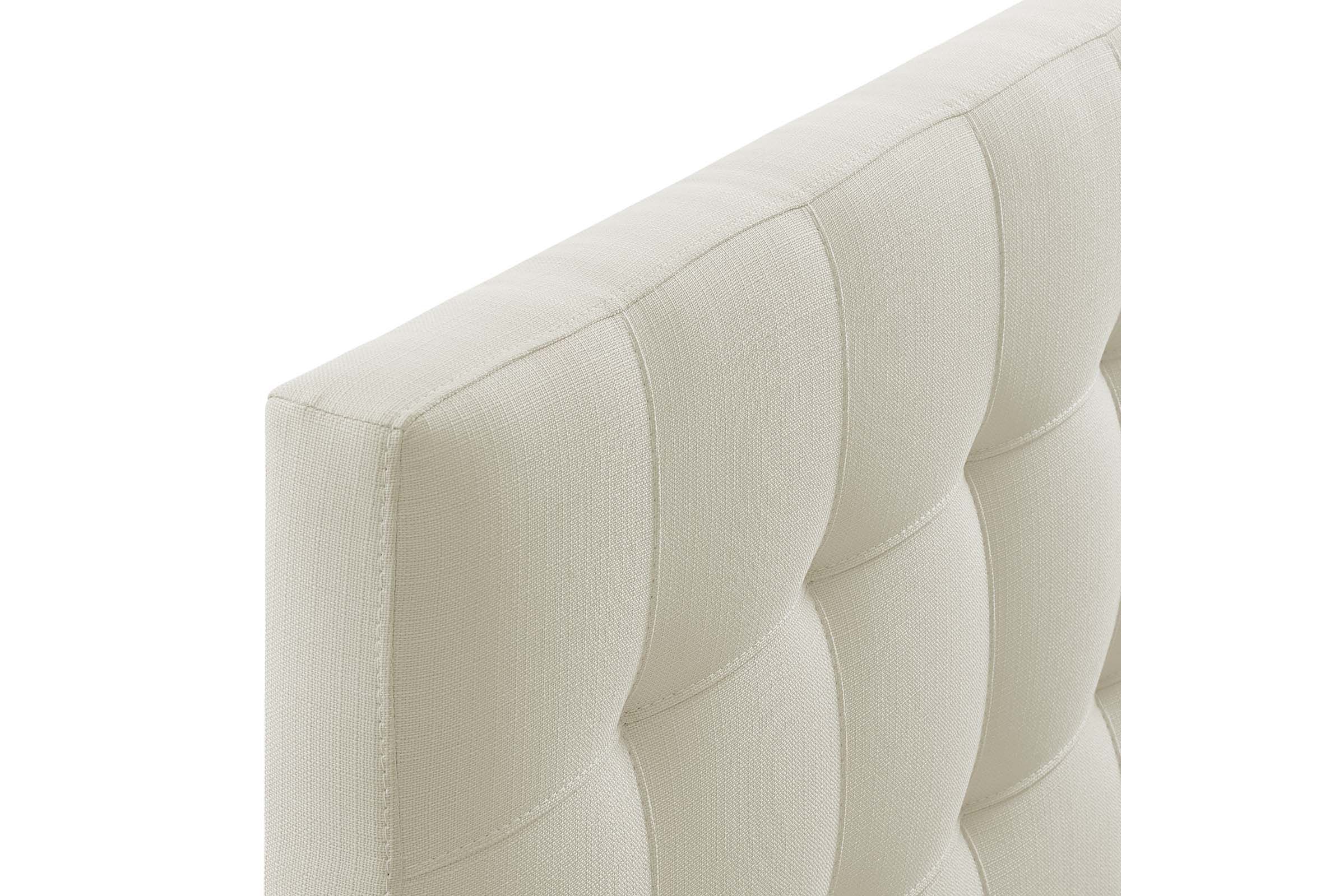 Lily Queen Upholstered Fabric Headboard In Ivory 