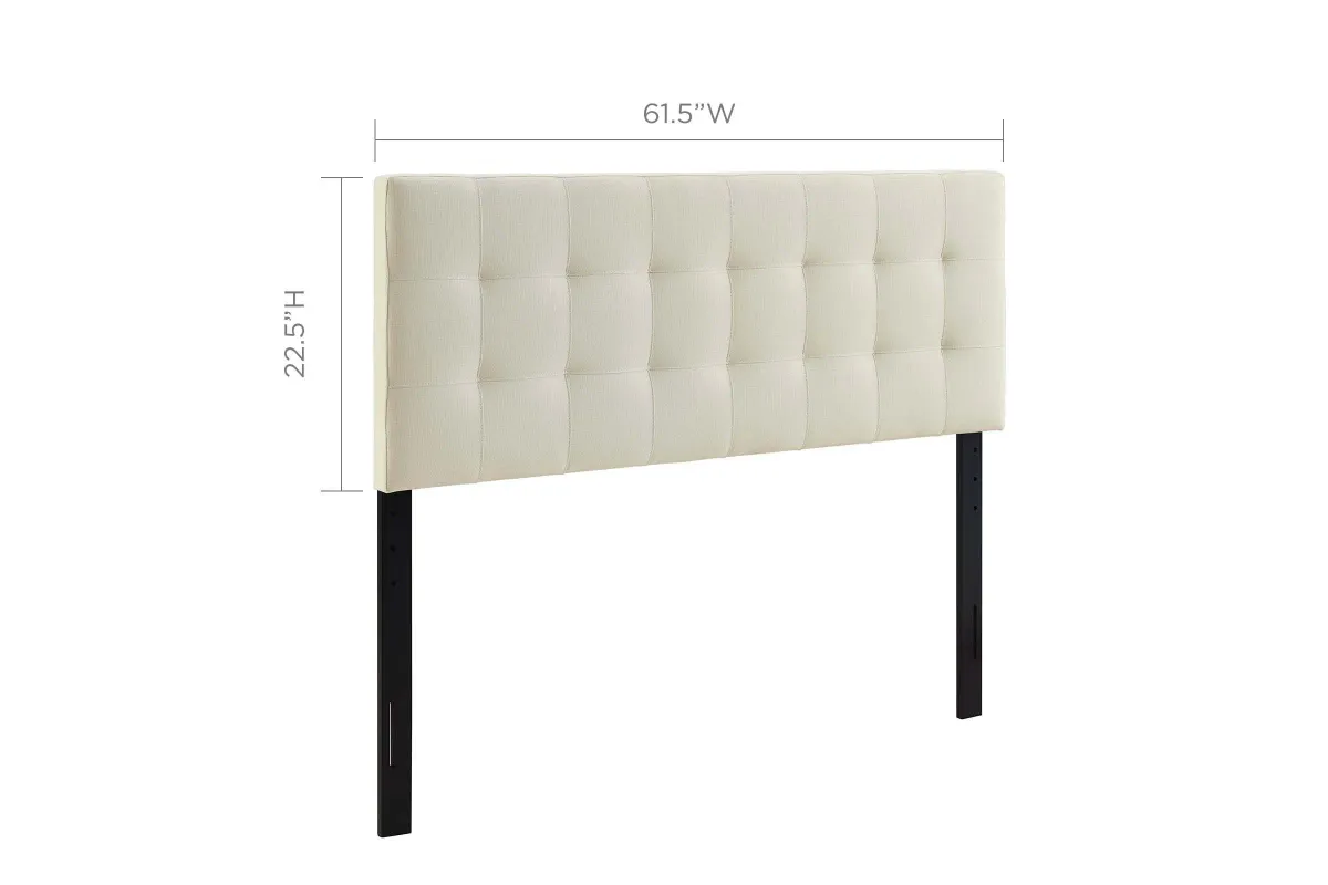 Lily Queen Upholstered Fabric Headboard in Ivory