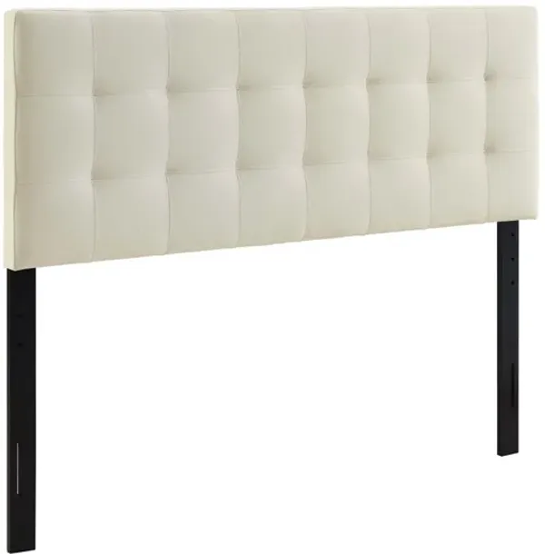 Lily Queen Upholstered Fabric Headboard in Ivory