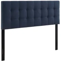 Lily Queen Upholstered Fabric Headboard in Navy