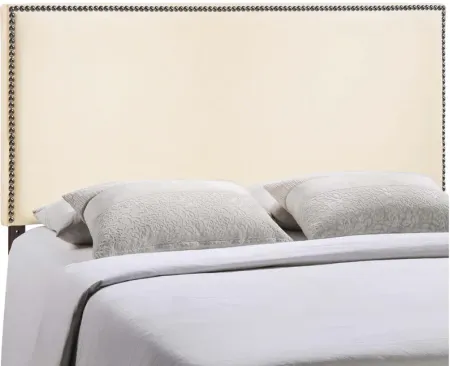 Region Full Nailhead Upholstered Headboard in Ivory
