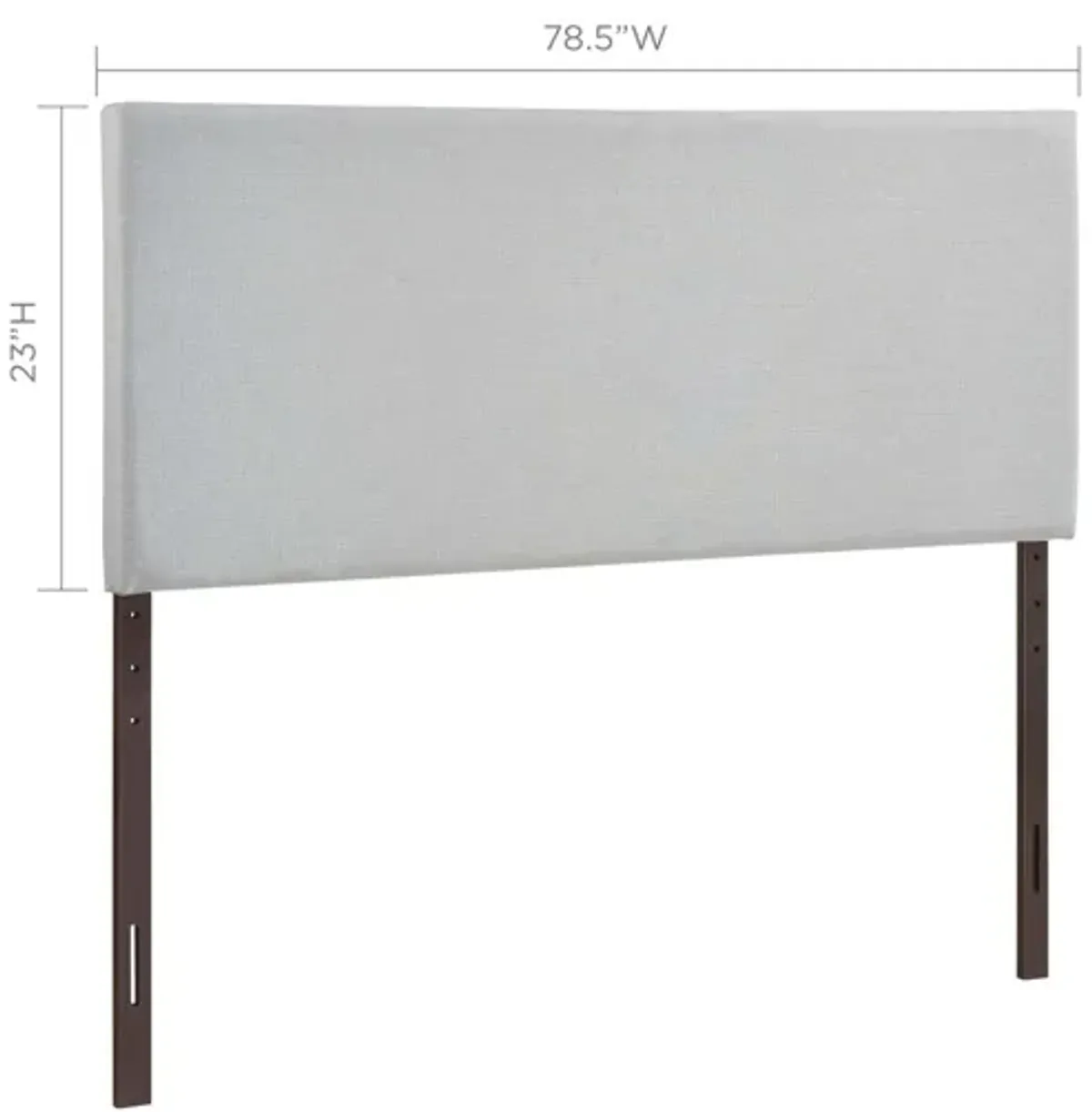 Region King Upholstered Headboard in Sky Grey