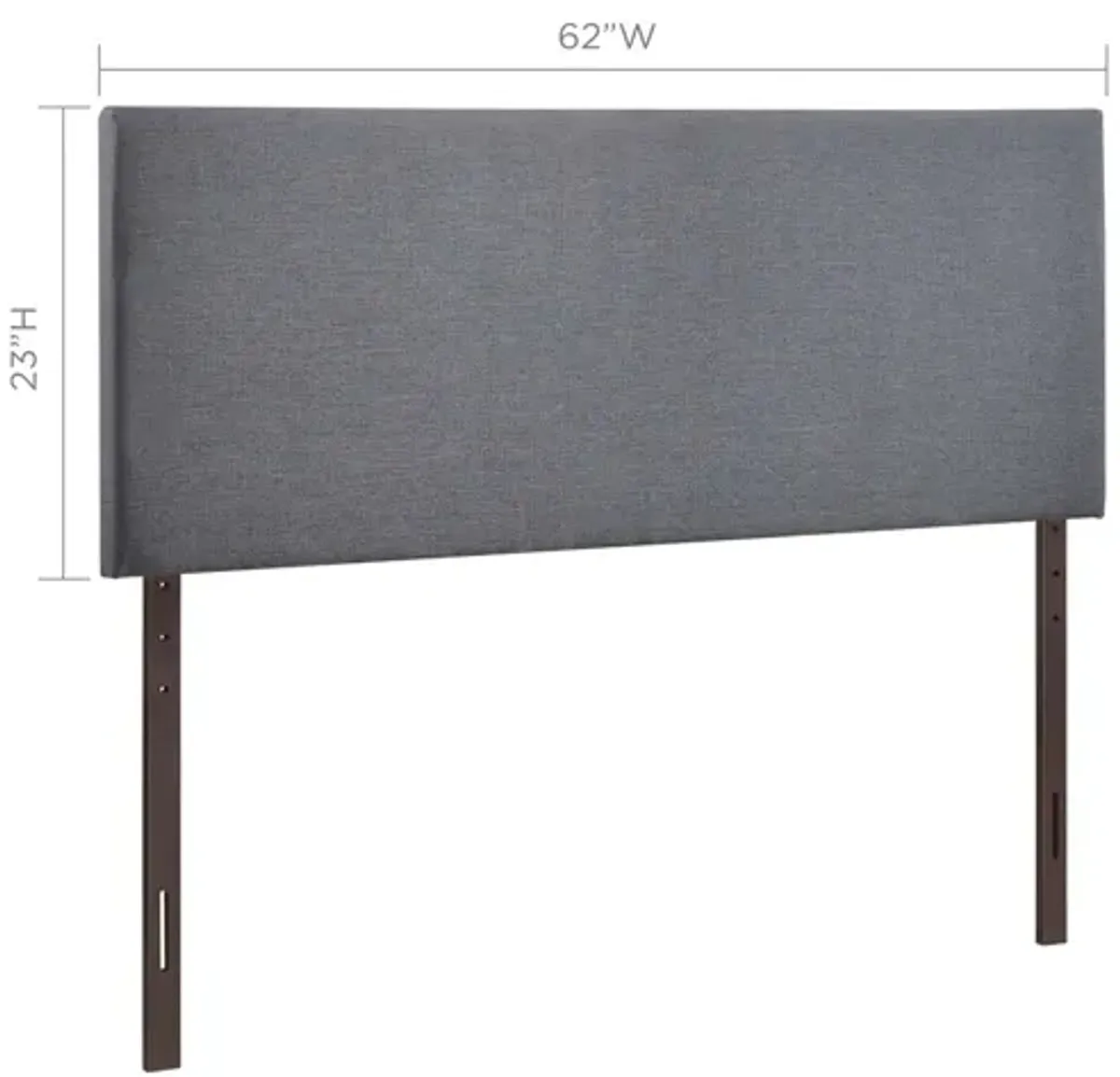 Region Queen Upholstered Headboard in Smoke