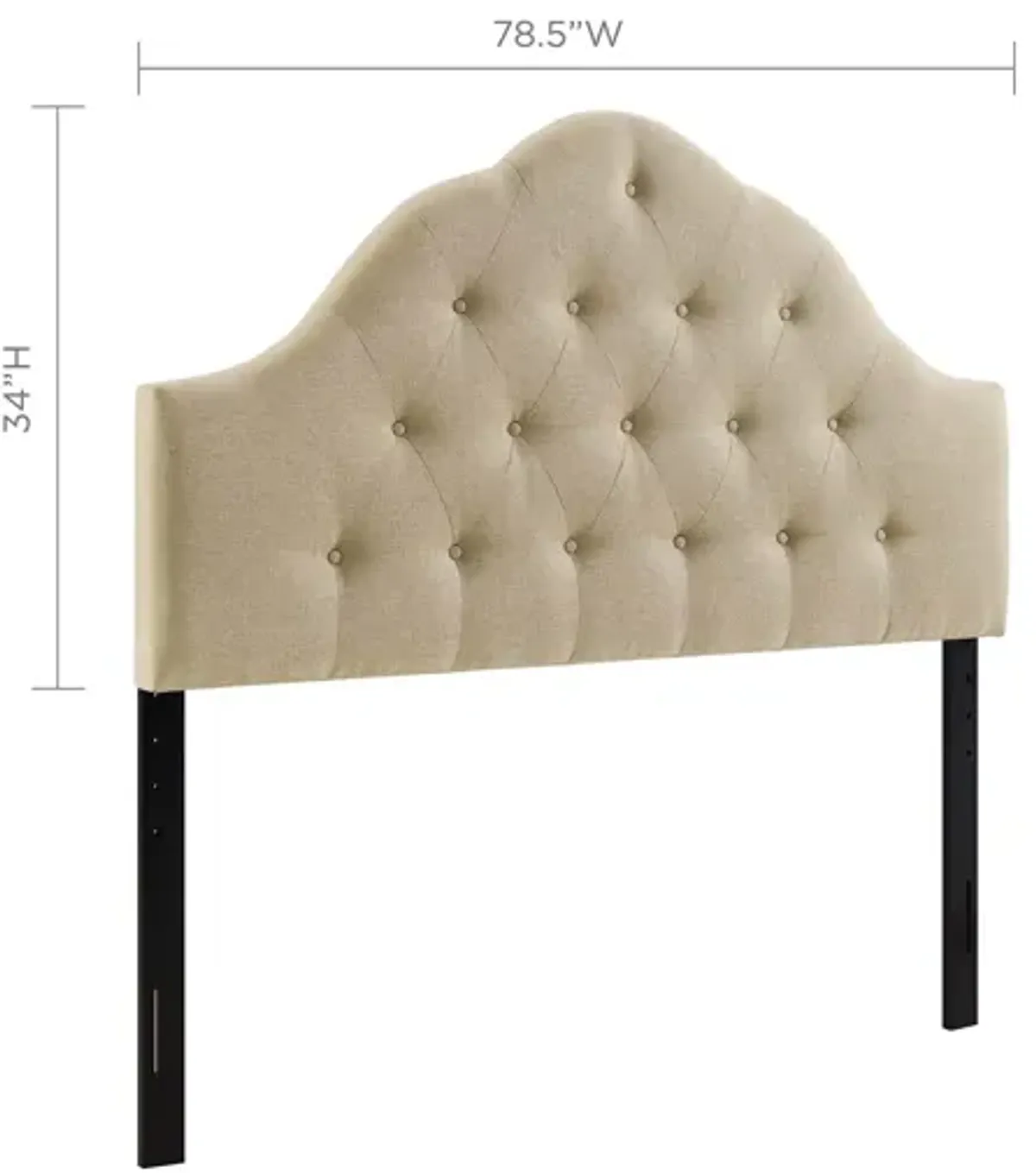 Sovereign King Upholstered Fabric Headboard in Beige