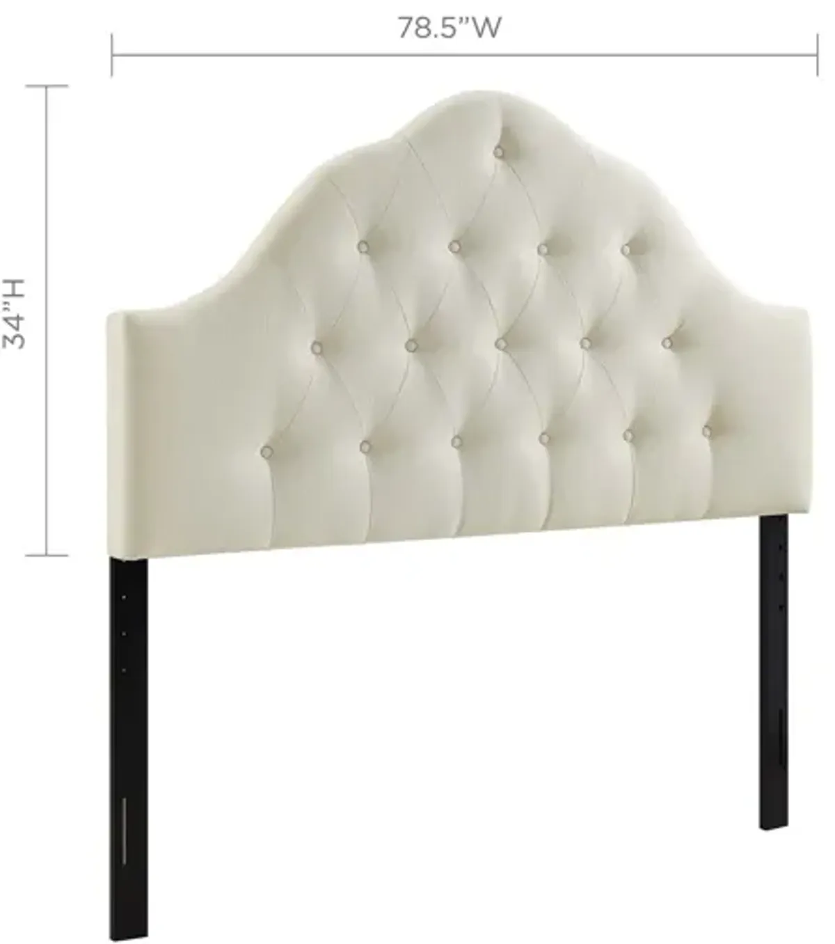 Sovereign King Upholstered Fabric Headboard in Ivory