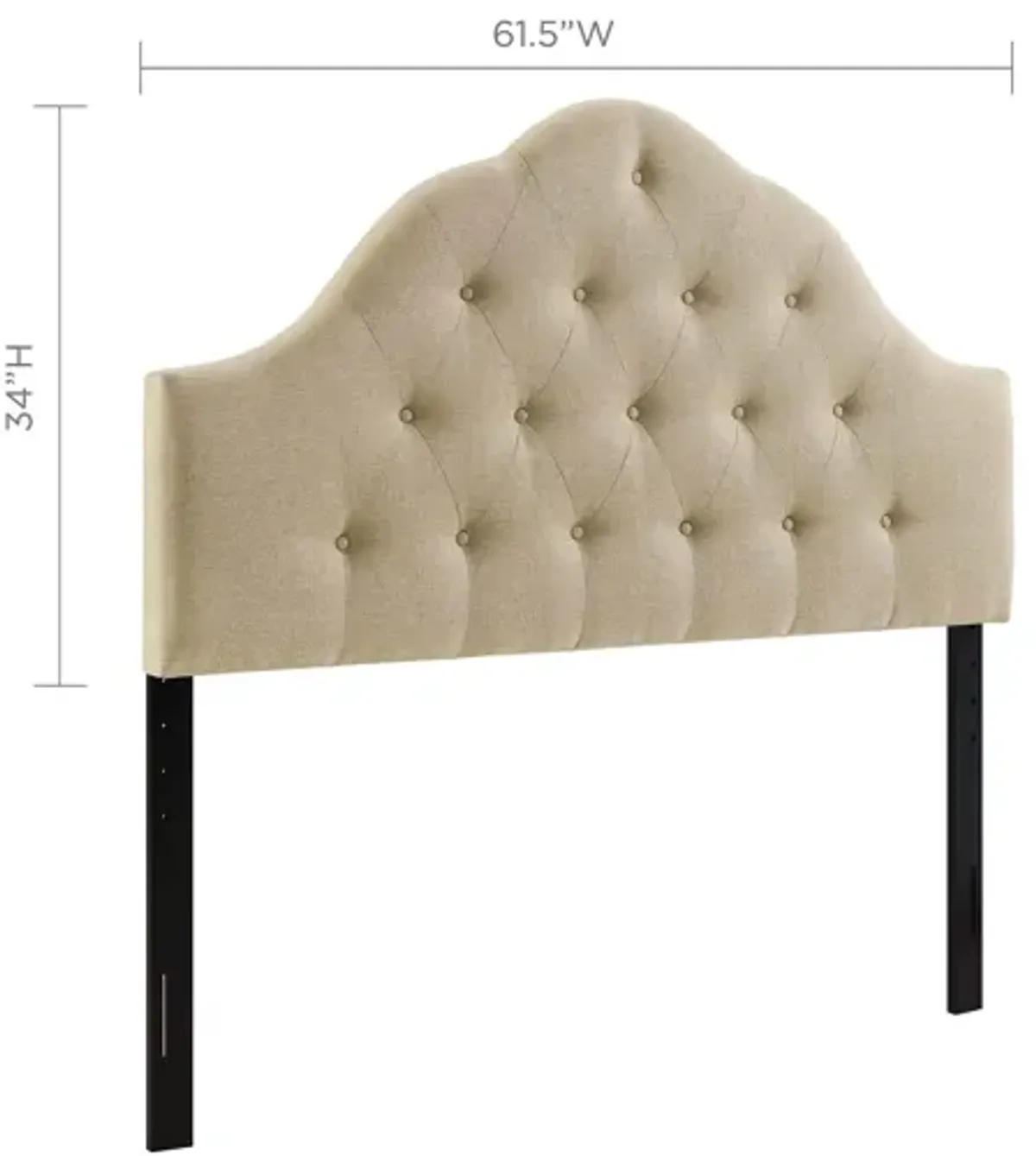 Sovereign Queen Upholstered Fabric Headboard in Beige