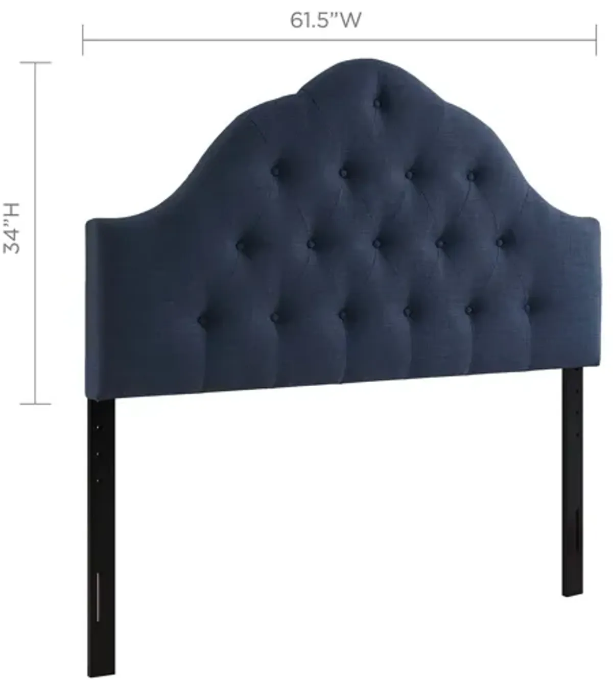 Sovereign Queen Upholstered Fabric Headboard in Navy