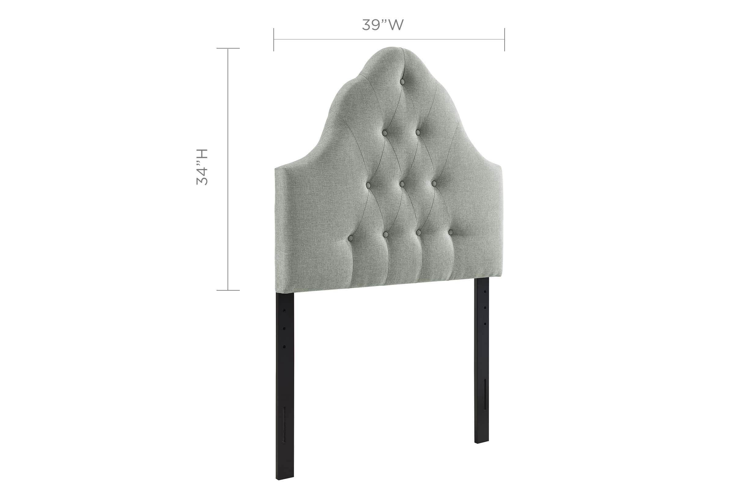 Sovereign Twin Upholstered Fabric Headboard in Grey