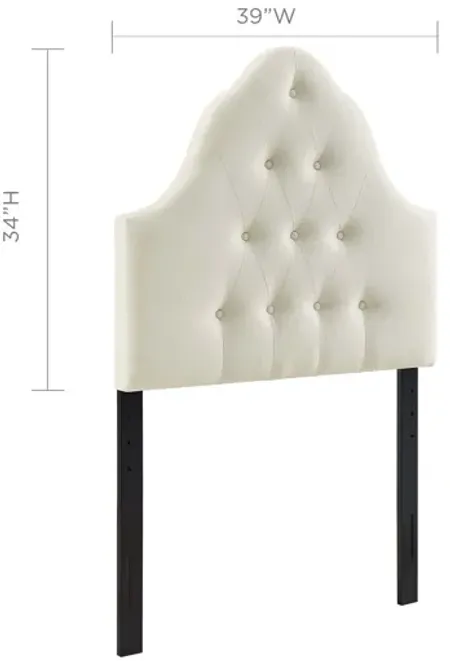 Sovereign Twin Upholstered Fabric Headboard in Ivory