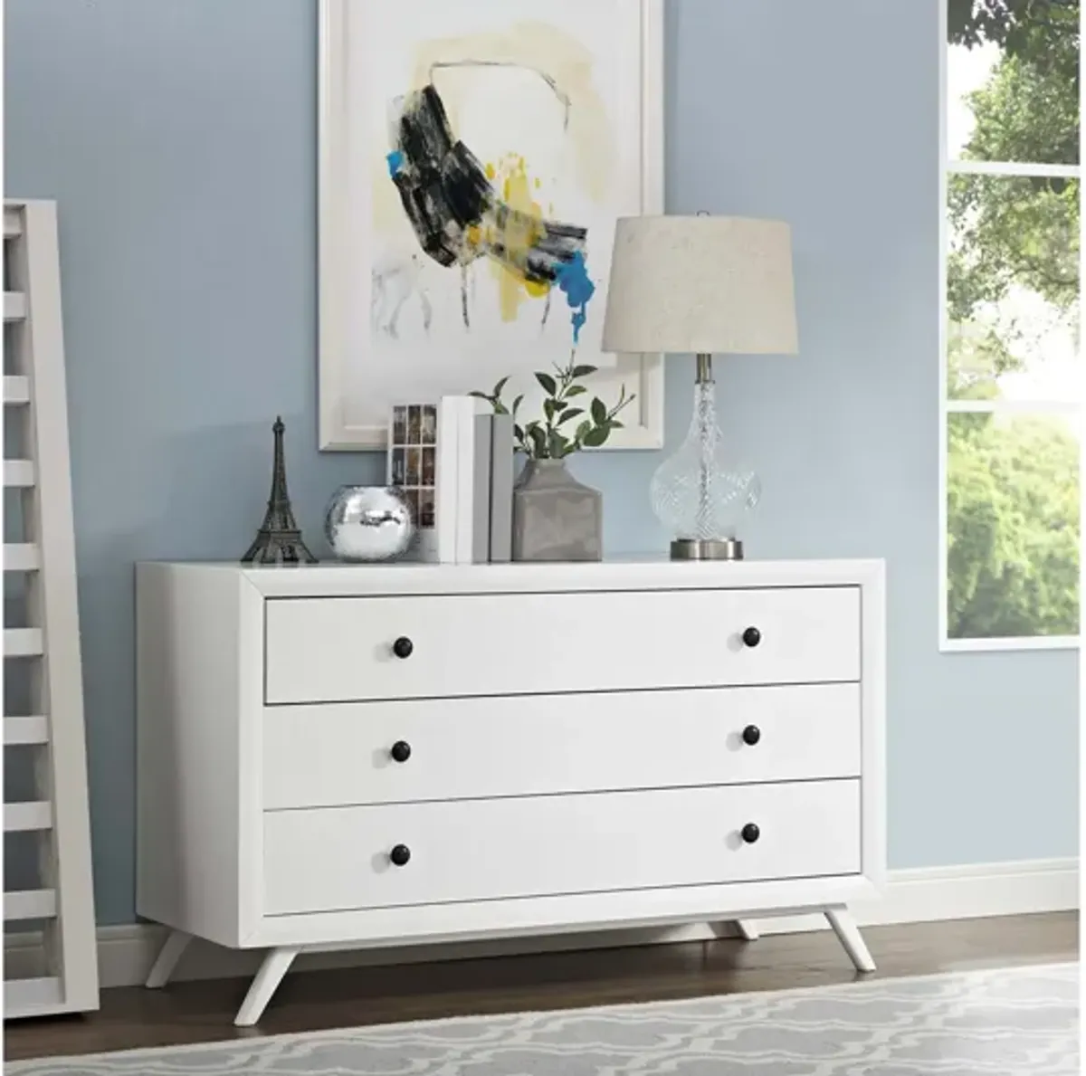 Tracy Wood Dresser in White