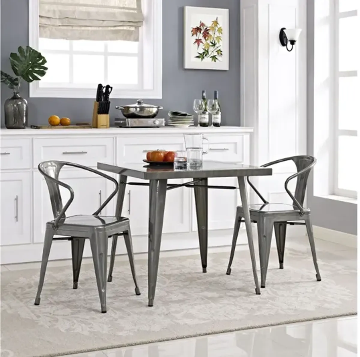 Alacrity Square Metal Dining Table