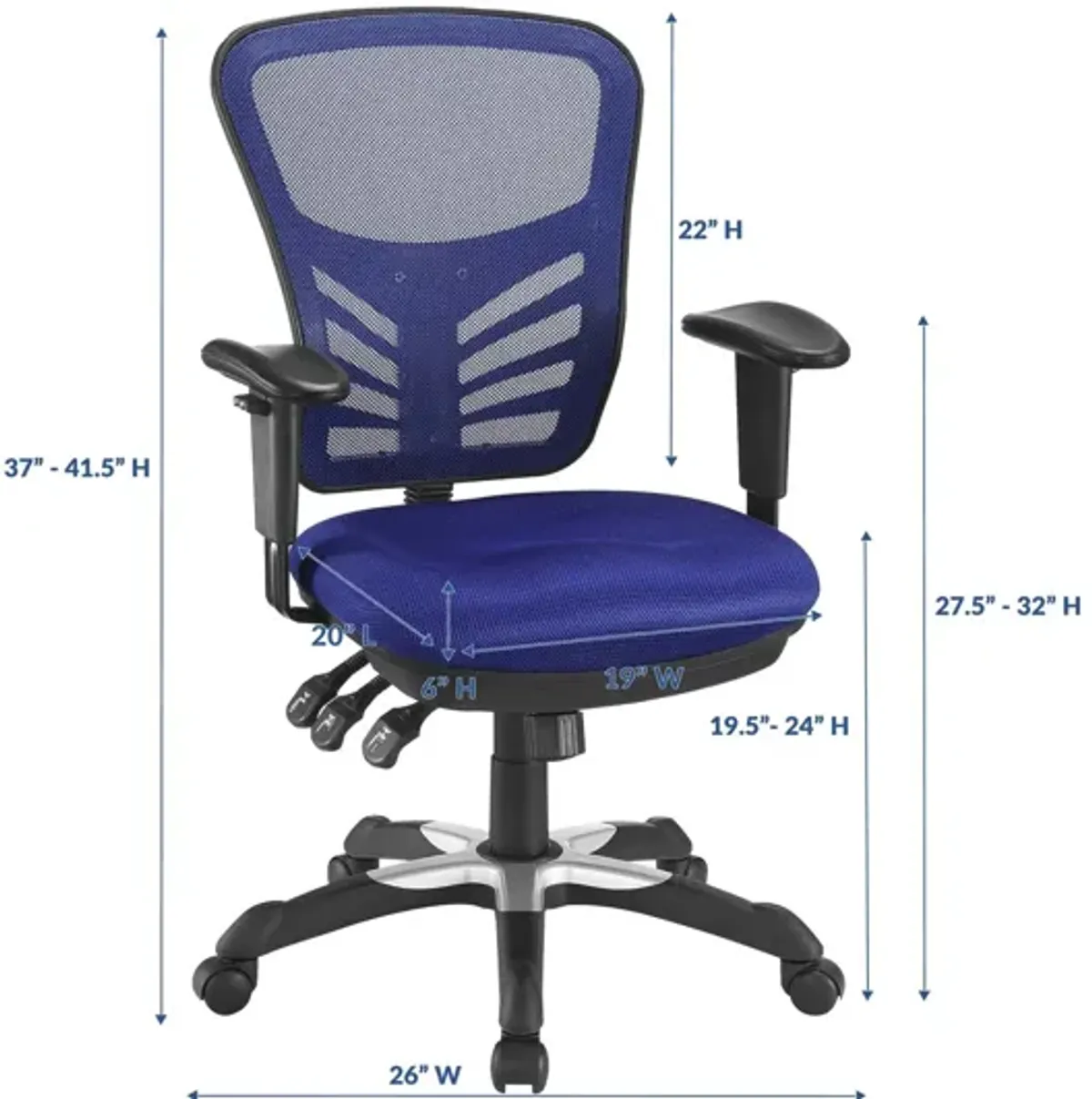 Articulate Mesh Office Chair in Blue