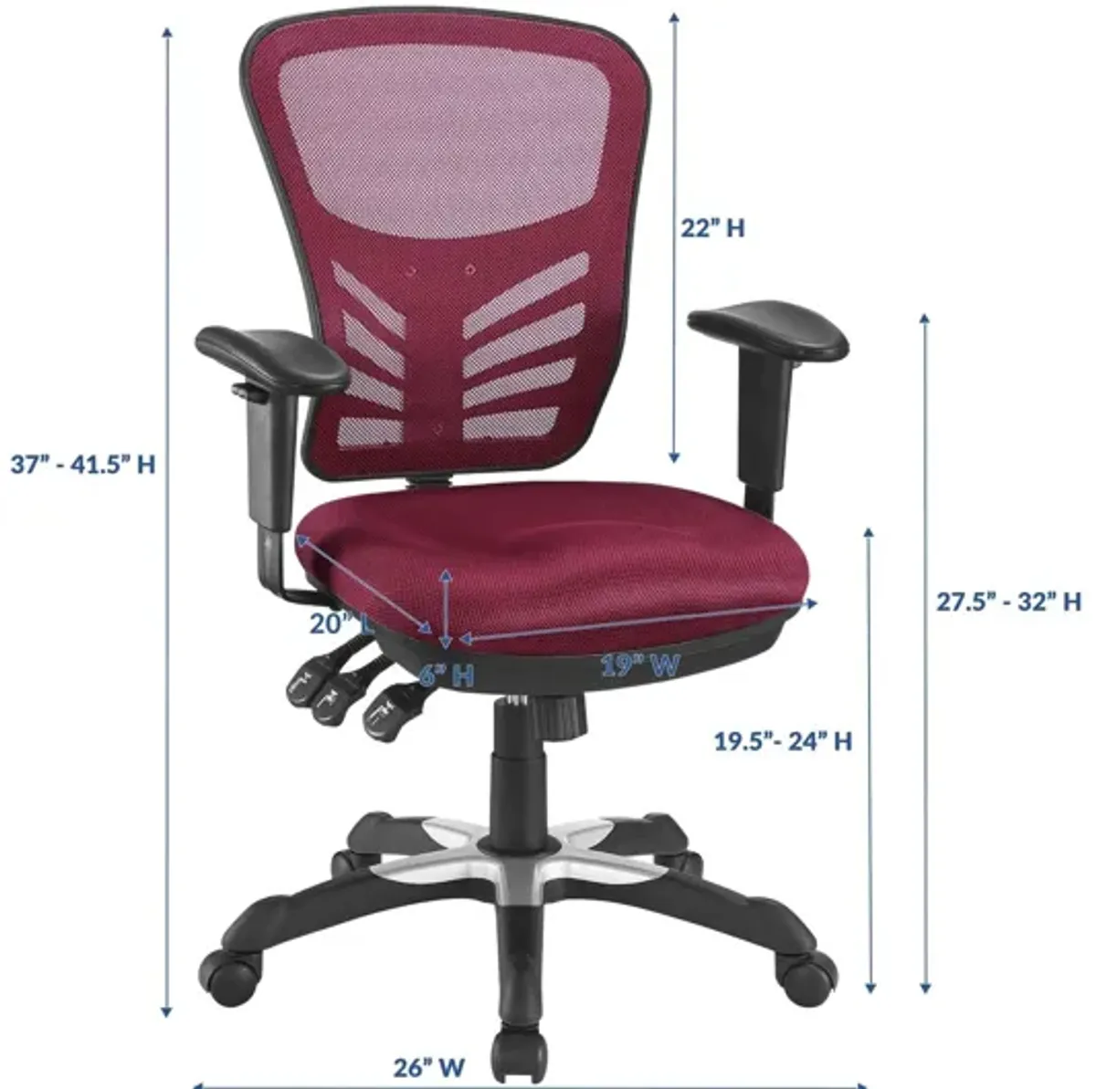 Articulate Mesh Office Chair in Red