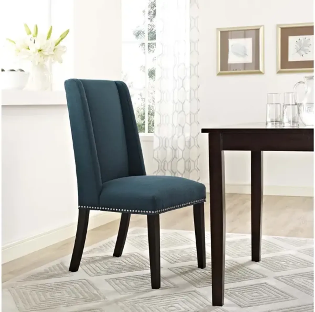 Baron Upholstered Dining Chair in Azure