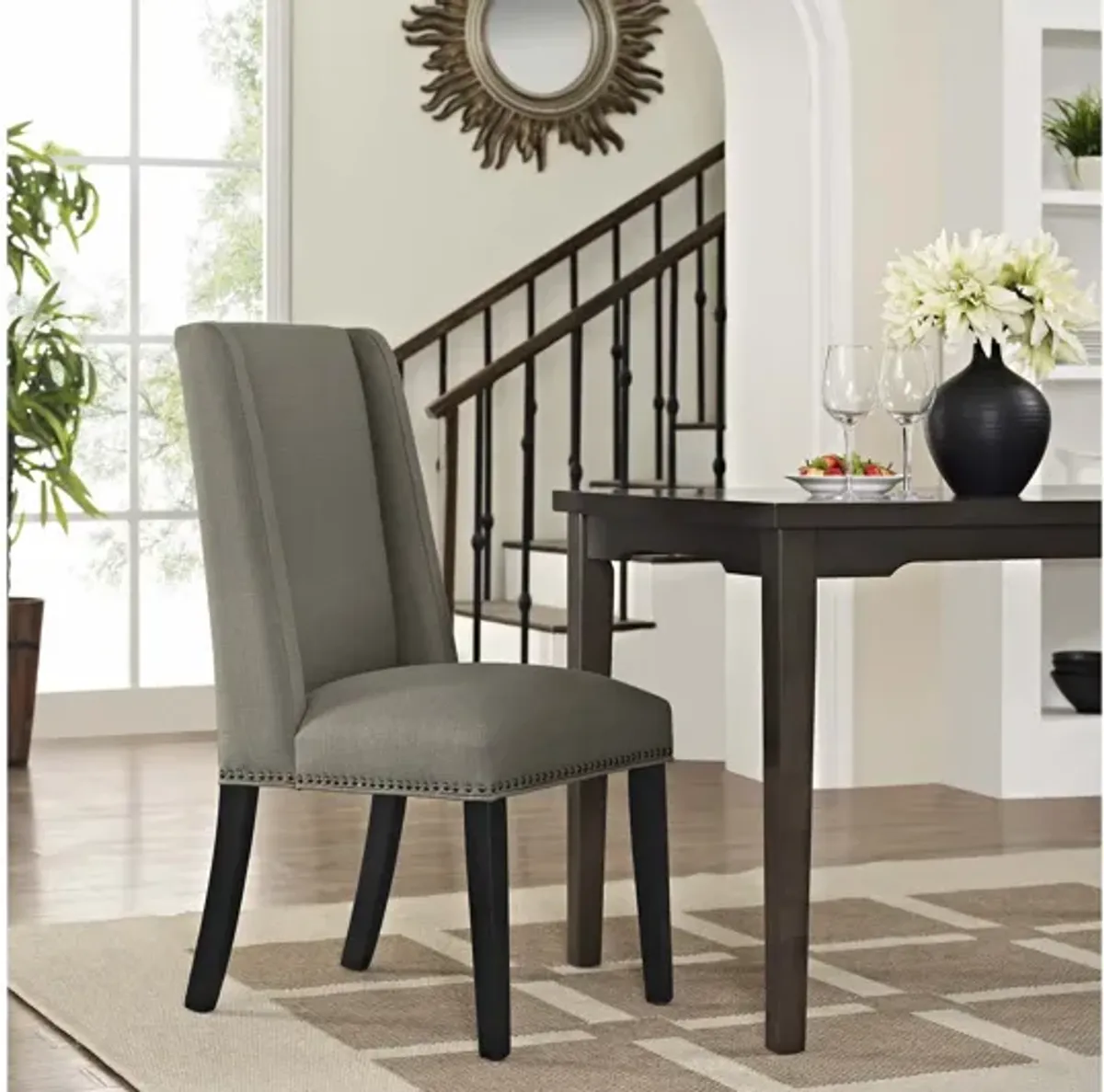 Baron Upholstered Dining Chair in Granite