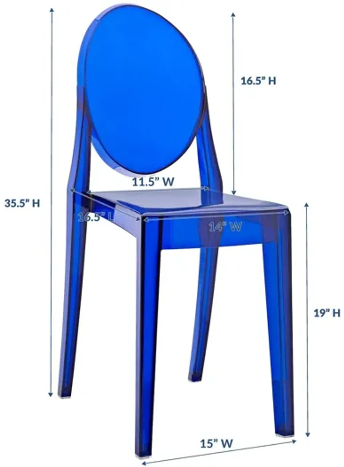 Casper Dining Side Chair in Blue