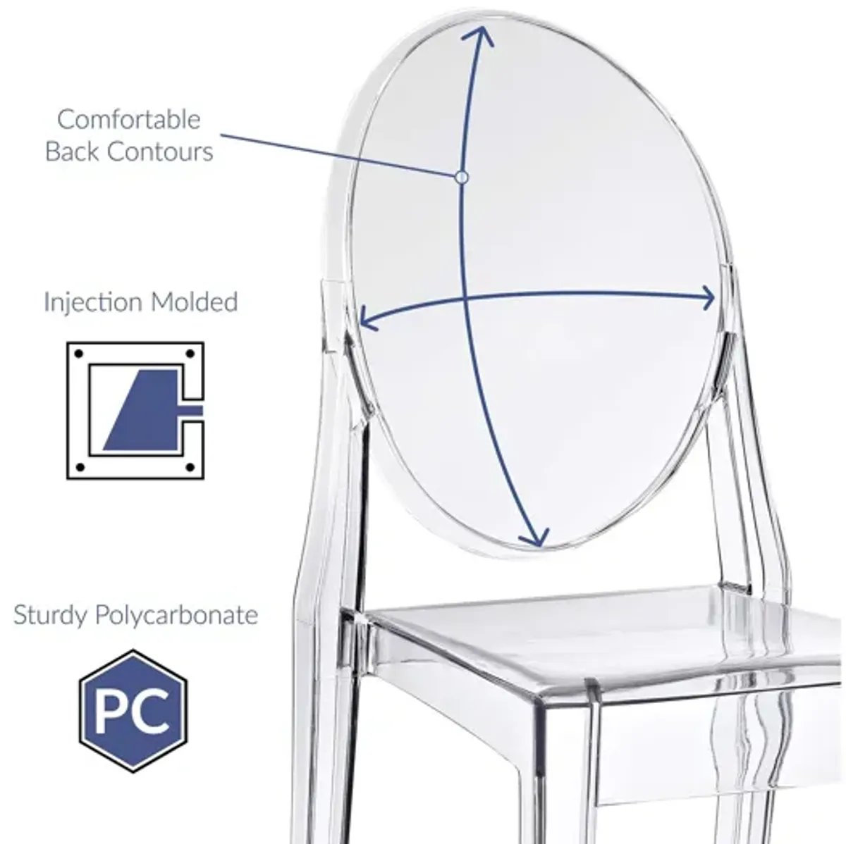 Casper Dining Side Chair in Clear