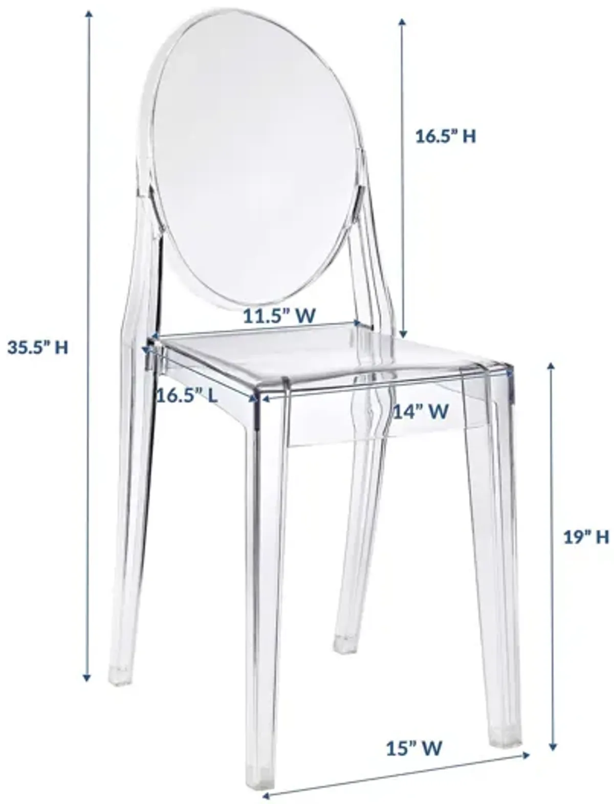 Casper Dining Side Chair in Clear