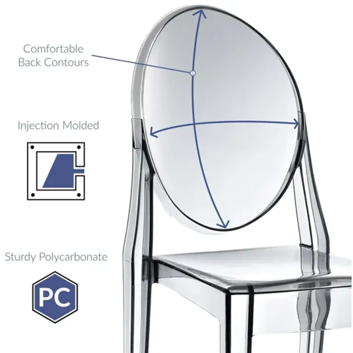 Casper Dining Side Chair in Smoked Clear