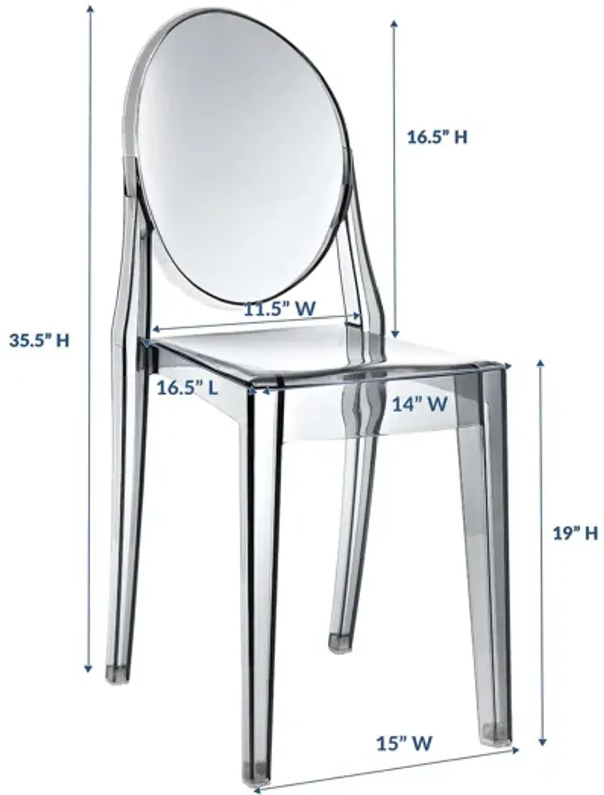 Casper Dining Side Chair in Smoked Clear