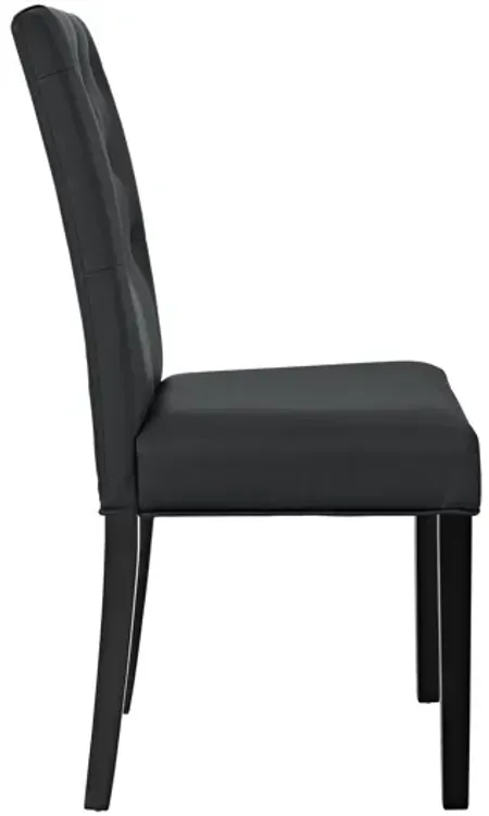 Confer Dining Vinyl Side Chair in Black