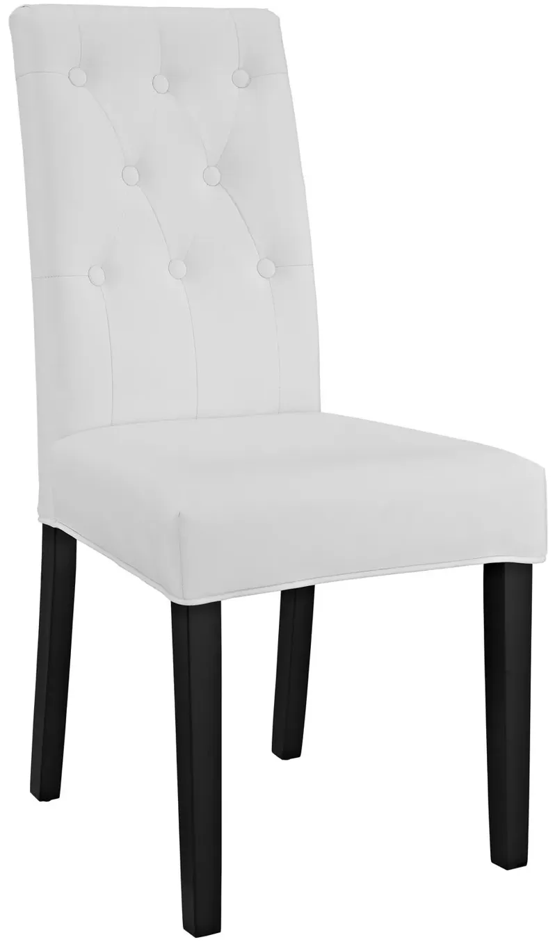 Confer Dining Vinyl Side Chair in White