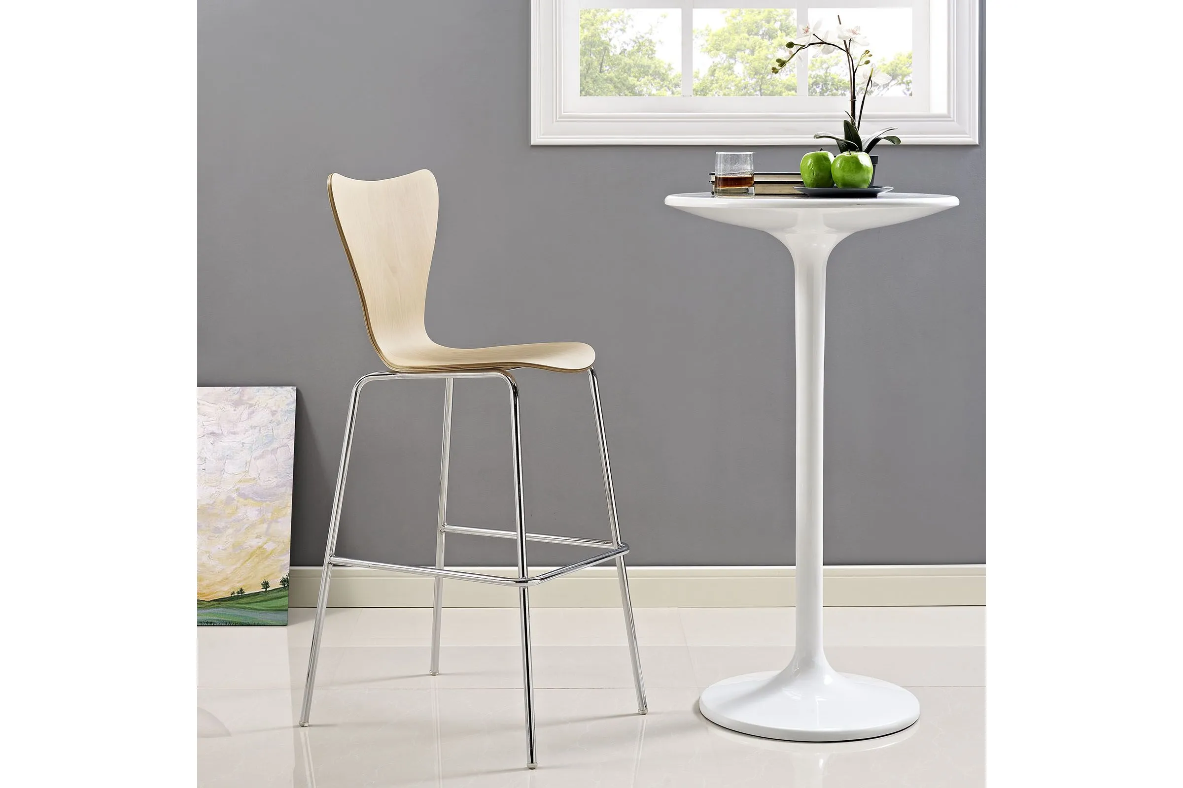 Ernie Wood Bar Stool in Natural