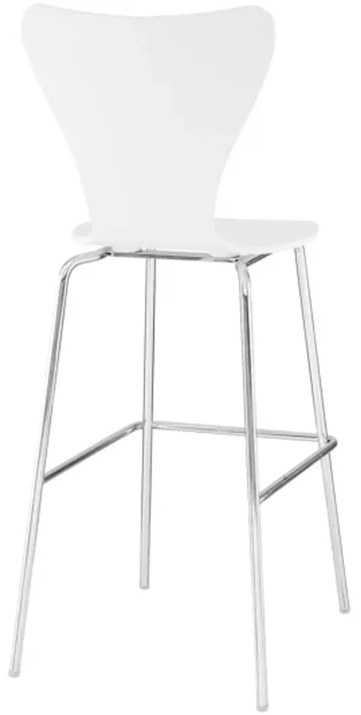 Ernie Wood Bar Stool in White