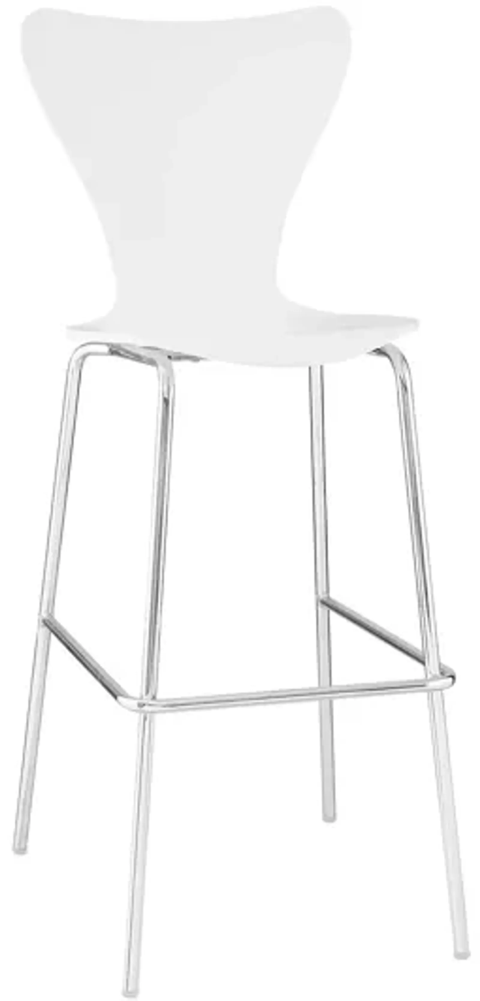 Ernie Wood Bar Stool in White