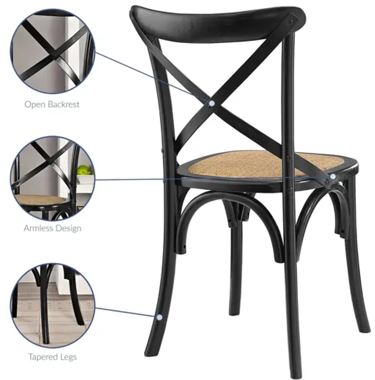 Gear Dining Side Chair in Black