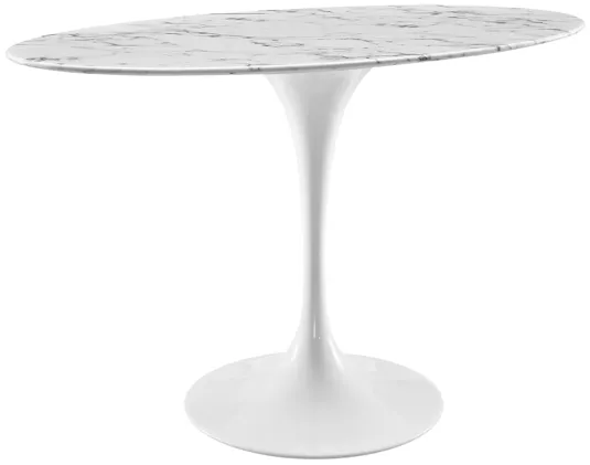 Lippa 48" Oval Artificial Marble Dining Table