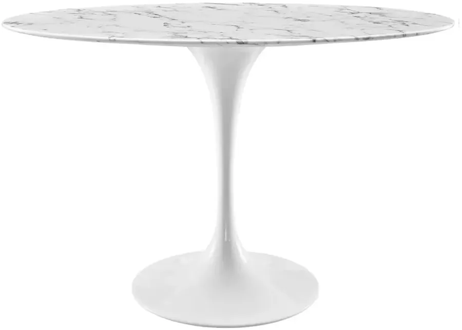 Lippa 48" Oval Artificial Marble Dining Table