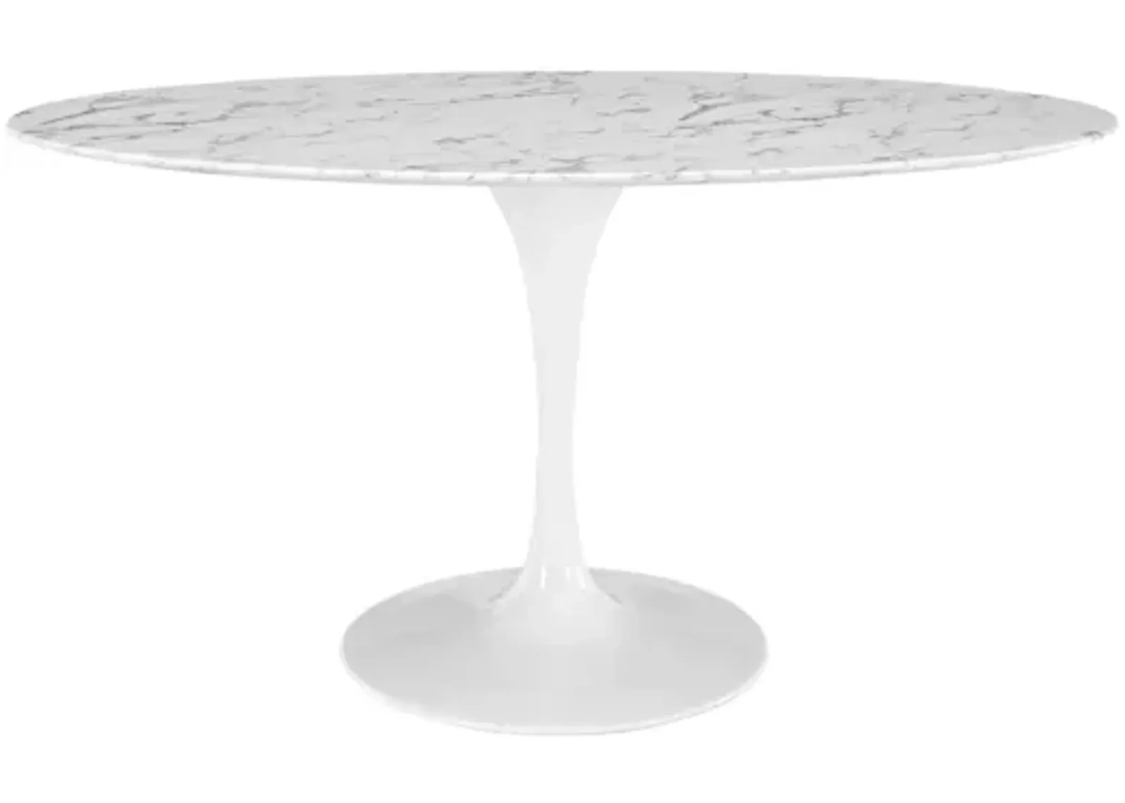 Lippa 60" Oval Artificial Marble Dining Table