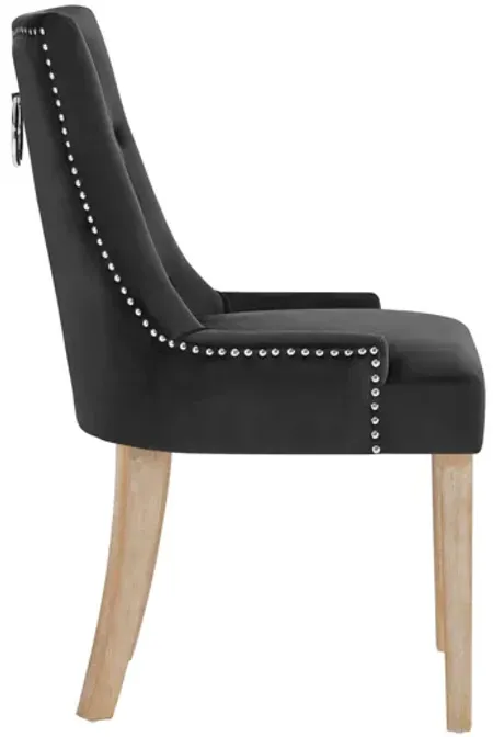 Pose Upholstered Fabric Dining Chair in Black